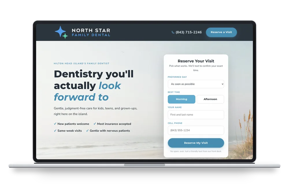 Dental template shown on a laptop